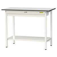軽量作業台/耐荷重150kg 固定式H950mm ワイド引き出し+全面棚付き RoHS2指令対応塩ビシート天板 ワークテーブル150シリーズ（直送品）