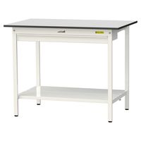 軽量作業台/耐荷重150kg 固定式H950mm ワイド引き出し+全面棚付き RoHS2指令対応塩ビシート天板 ワークテーブル150シリーズ（直送品）