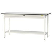 軽量作業台/耐荷重150kg 固定式H950mm ワイド引き出し+全面棚付き RoHS2指令対応塩ビシート天板 ワークテーブル150シリーズ（直送品）