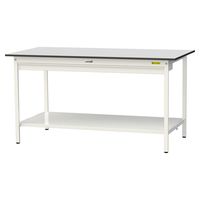 軽量作業台/耐荷重150kg 固定式H950mm ワイド引き出し+全面棚付き RoHS2指令対応塩ビシート天板 ワークテーブル150シリーズ（直送品）