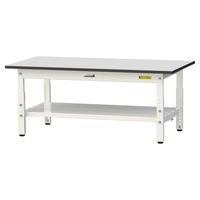 軽量作業台/耐荷重150kg 高さ調整低床用H401~576mm 全面棚付き RoHS2指令対応塩ビシート天板 ワークテーブル150シリーズ（直送品）