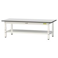 軽量作業台/耐荷重150kg 高さ調整低床用H401~576mm 全面棚付き RoHS2指令対応塩ビシート天板 ワークテーブル150シリーズ（直送品）