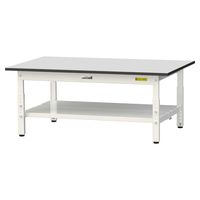 軽量作業台/耐荷重150kg 高さ調整低床用H401~576mm 全面棚付き RoHS2指令対応塩ビシート天板 ワークテーブル150シリーズ（直送品）