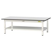 軽量作業台/耐荷重150kg 高さ調整低床用H401~576mm 全面棚付き RoHS2指令対応塩ビシート天板 ワークテーブル150シリーズ（直送品）