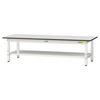 軽量作業台/耐荷重150kg 高さ調整低床用H401~576mm 全面棚付き RoHS2指令対応塩ビシート天板 ワークテーブル150シリーズ（直送品）