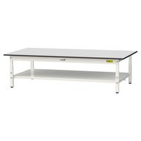 軽量作業台/耐荷重150kg 高さ調整低床用H401~576mm 全面棚付き RoHS2指令対応塩ビシート天板 ワークテーブル150シリーズ（直送品）