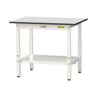 軽量作業台/耐荷重150kg 高さ調整H600~900mm 全面棚付き RoHS2指令対応塩ビシート天板 ワークテーブル150シリーズ SU（直送品）