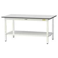 軽量作業台/耐荷重150kg 高さ調整H600~900mm 全面棚付き RoHS2指令対応塩ビシート天板 ワークテーブル150シリーズ SU（直送品）