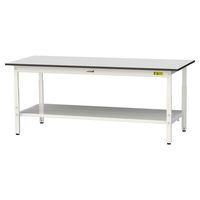 軽量作業台/耐荷重150kg 高さ調整H600~900mm 全面棚付き RoHS2指令対応塩ビシート天板 ワークテーブル150シリーズ SU（直送品）