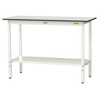 軽量作業台/耐荷重150kg 高さ調整H900~1200mm 全面棚付き RoHS2指令対応塩ビシート天板 ワークテーブル150シリーズ S（直送品）