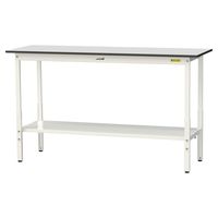 軽量作業台/耐荷重150kg 高さ調整H900~1200mm 全面棚付き RoHS2指令対応塩ビシート天板 ワークテーブル150シリーズ S（直送品）