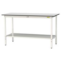 軽量作業台/耐荷重150kg 高さ調整H900~1200mm 全面棚付き RoHS2指令対応塩ビシート天板 ワークテーブル150シリーズ S（直送品）