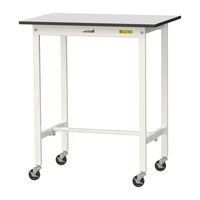 軽量作業台/耐荷重128kg キャスター付きH1038mm RoHS2指令対応塩ビシート天板 ワークテーブル150シリーズ SURHCー96（直送品）