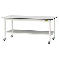 軽量作業台/耐荷重128kg キャスター付きH828mm 全面棚付き RoHS2指令対応塩ビシート天板 ワークテーブル150シリーズ SUR（直送品）