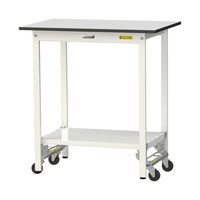 軽量作業台/耐荷重150kg ワンタッチキャスター付きH950mm 全面棚付き RoHS2指令対応塩ビシート天板 ワークテーブル150シリー（直送品）