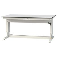 軽量作業台/ハンドル昇降式 H715~1015mm RoHS2指令対応塩ビシート天板 ワークテーブル昇降タイプ SSRSー1890AーGYW（直送品）