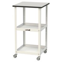 軽量作業用/天板付き150ワゴン 耐荷重50kg キャスター付きH825mm 棚板2段 RoHS2指令対応塩ビシート天板 ワークテーブル15（直送品）