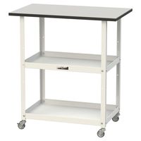 軽量作業用/天板付き150ワゴン 耐荷重50kg キャスター付きH825mm 棚板2段 RoHS2指令対応塩ビシート天板 ワークテーブル15（直送品）