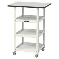 軽量作業用/天板付き150ワゴン 耐荷重50kg キャスター付きH825mm 棚板3段 RoHS2指令対応塩ビシート天板 ワークテーブル15（直送品）