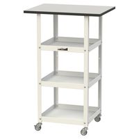 軽量作業用/天板付き150ワゴン 耐荷重50kg キャスター付きH950mm 棚板3段 RoHS2指令対応塩ビシート天板 ワークテーブル15（直送品）