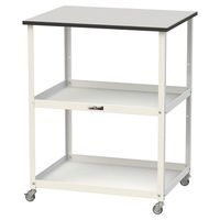 軽量作業用/天板付き150ワゴン 耐荷重50kg キャスター付きH950mm 棚板2段 RoHS2指令対応塩ビシート天板 ワークテーブル15（直送品）