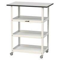 軽量作業用/天板付き150ワゴン 耐荷重50kg キャスター付きH950mm 棚板3段 RoHS2指令対応塩ビシート天板 ワークテーブル15（直送品）