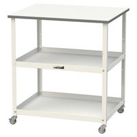 軽量作業用/天板付き150ワゴン 耐荷重50kg キャスター付きH825mm 棚板2段 低圧メラミン天板 ワークテーブル150シリーズ HT（直送品）