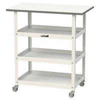 軽量作業用/天板付き150ワゴン 耐荷重50kg キャスター付きH825mm 棚板3段 低圧メラミン天板 ワークテーブル150シリーズ HT（直送品）