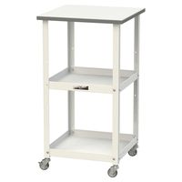 軽量作業用/天板付き150ワゴン 耐荷重50kg キャスター付きH825mm 棚板2段 低圧メラミン天板 ワークテーブル150シリーズ HT（直送品）