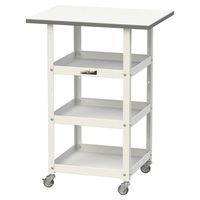 軽量作業用/天板付き150ワゴン 耐荷重50kg キャスター付きH825mm 棚板3段 低圧メラミン天板 ワークテーブル150シリーズ HT（直送品）