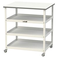 軽量作業用/天板付き150ワゴン 耐荷重50kg キャスター付きH825mm 棚板3段 低圧メラミン天板 ワークテーブル150シリーズ HT（直送品）