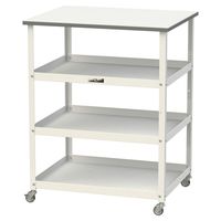 軽量作業用/天板付き150ワゴン 耐荷重50kg キャスター付きH950mm 棚板3段 低圧メラミン天板 ワークテーブル150シリーズ HT（直送品）