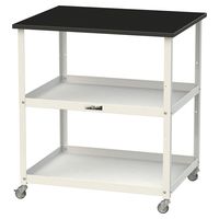 実験用/軽量作業用/天板付きラボワゴン 耐荷重50kg キャスター付きH825mm 棚板2段 耐薬品ケミテクト天板 ワークテーブルLABシリ（直送品）