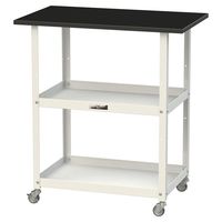 実験用/軽量作業用/天板付きラボワゴン 耐荷重50kg キャスター付きH825mm 棚板2段 耐薬品ケミテクト天板 ワークテーブルLABシリ（直送品）