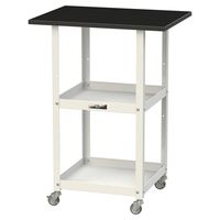 実験用/軽量作業用/天板付きラボワゴン 耐荷重50kg キャスター付きH825mm 棚板2段 耐薬品ケミテクト天板 ワークテーブルLABシリ（直送品）