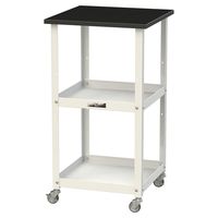 実験用/軽量作業用/天板付きラボワゴン 耐荷重50kg キャスター付きH825mm 棚板2段 耐薬品ケミテクト天板 ワークテーブルLABシリ（直送品）