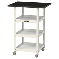 実験用/軽量作業用/天板付きラボワゴン 耐荷重50kg キャスター付きH825mm 棚板3段 耐薬品ケミテクト天板 ワークテーブルLABシリ（直送品）