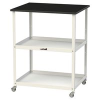 実験用/軽量作業用/天板付きラボワゴン 耐荷重50kg キャスター付きH950mm 棚板2段 耐薬品ケミテクト天板 ワークテーブルLABシリ（直送品）