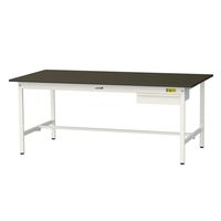 実験用作業台/耐荷重150kg 固定式H740mm 引き出し付き 指紋レスメラミン天板 ワークテーブルLABシリーズ SLMー1890UーB（直送品）