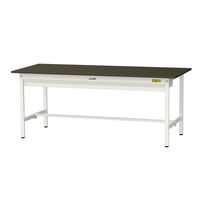 実験用作業台/耐荷重150kg 固定式H740mm ワイド引き出し付き 指紋レスメラミン天板 ワークテーブルLABシリーズ SLMー1875（直送品）