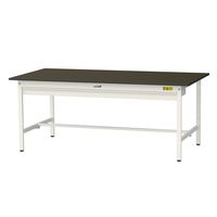 実験用作業台/耐荷重150kg 固定式H740mm ワイド引き出し付き 指紋レスメラミン天板 ワークテーブルLABシリーズ SLMー1890（直送品）