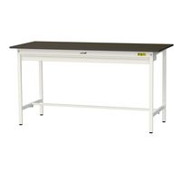 実験用作業台/耐荷重150kg 固定式H950mm ワイド引き出し付き 指紋レスメラミン天板 ワークテーブルLABシリーズ SLMHー187（直送品）