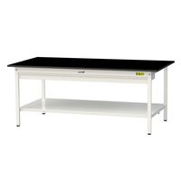 実験用作業台/耐荷重150kg 固定式H740mm ワイド引き出し+足元全面棚付き 耐薬品ケミテクト天板 ワークテーブルLABシリーズ SL（直送品）