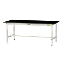 実験用作業台/耐荷重150kg 高さ調整H600~900mm 耐薬品ケミテクト天板 ワークテーブルLABシリーズ SLKAー1875ーBKW（直送品）