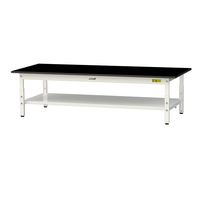 実験用作業台/耐荷重150kg 高さ調整低床用H400~575mm 全面棚付き 耐薬品ケミテクト天板 ワークテーブルLABシリーズ SLKA（直送品）