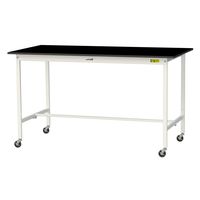 実験用作業台/耐荷重128kg キャスター付きH1035mm 耐薬品ケミテクト天板 ワークテーブルLABシリーズ SLKHCー1890ーBK（直送品）
