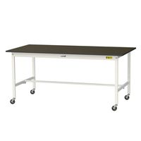 実験用作業台/耐荷重128kg キャスター付きH825mm 指紋レスメラミン天板 ワークテーブルLABシリーズ SLMCー1890ーBRW（直送品）