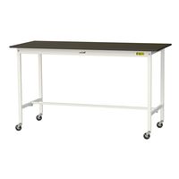 実験用作業台/耐荷重128kg キャスター付きH1035mm 指紋レスメラミン天板 ワークテーブルLABシリーズ SLMHCー1875ーBR（直送品）