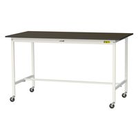 実験用作業台/耐荷重128kg キャスター付きH1035mm 指紋レスメラミン天板 ワークテーブルLABシリーズ SLMHCー1890ーBR（直送品）