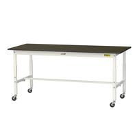 実験用作業台/耐荷重128kg 高さ調整 キャスター付きH685~985mm 指紋レスメラミン天板 ワークテーブルLABシリーズ SLMAC（直送品）